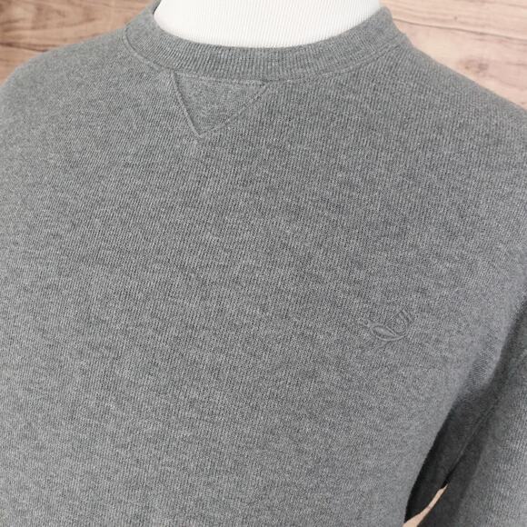 Faconnable Sweatshirt Mens Large Gray Crewneck Cotton Pullover Embroidered Logo - Picture 2 of 9